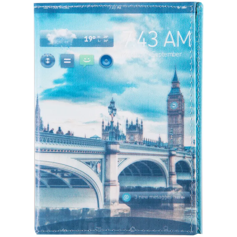 Обложка для паспорта OfficeSpace кожа тип 2 "Print: Big Ben"