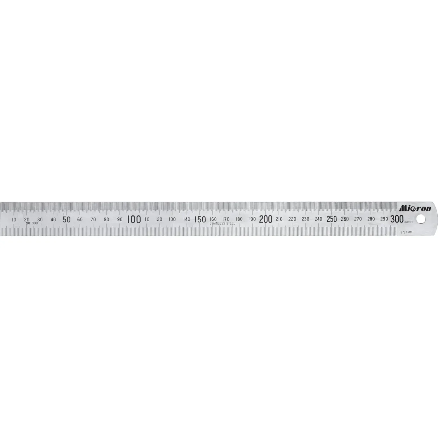 Линейка  измерительная 300х25,4 мм металлическая Micron 34311
