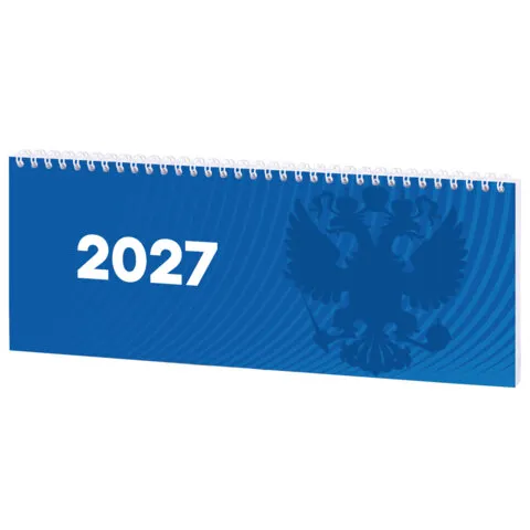 Планинг датированный 2027 285х112мм, STAFF, гребень, картонная обложка, 64 листа, "Символика РФ", 117853
