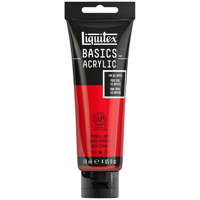 Краска акриловая художественная Liquitex "Basics", 118мл, туба, 321 пиррол красный