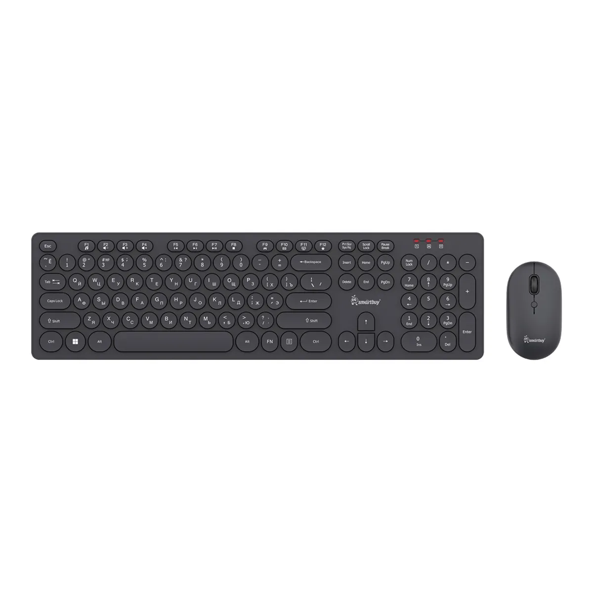 Комплект беспроводной клавиатура + мышь Smartbuy ONE 328327AG, USB, черный