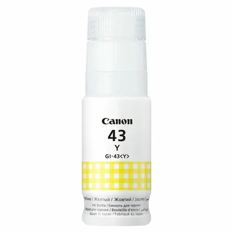 Чернила CANON (GI-43Y) для СНПЧ Pixma G540 / G640, желтые, 8000 стр, оригинальные, 4689C001