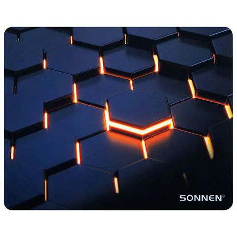 Коврик для мыши SONNEN "HOT CELLS" резина + ткань, 250х200х2 мм, 513955