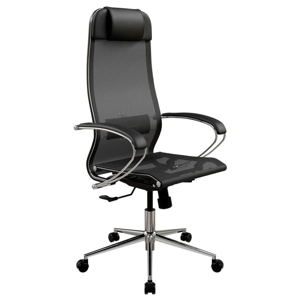 Кресло руководителя Метта "ErgoLife" Set 4, сетка черная, синхромеханизм качания, (131/Synchro052), 212.16.1.403