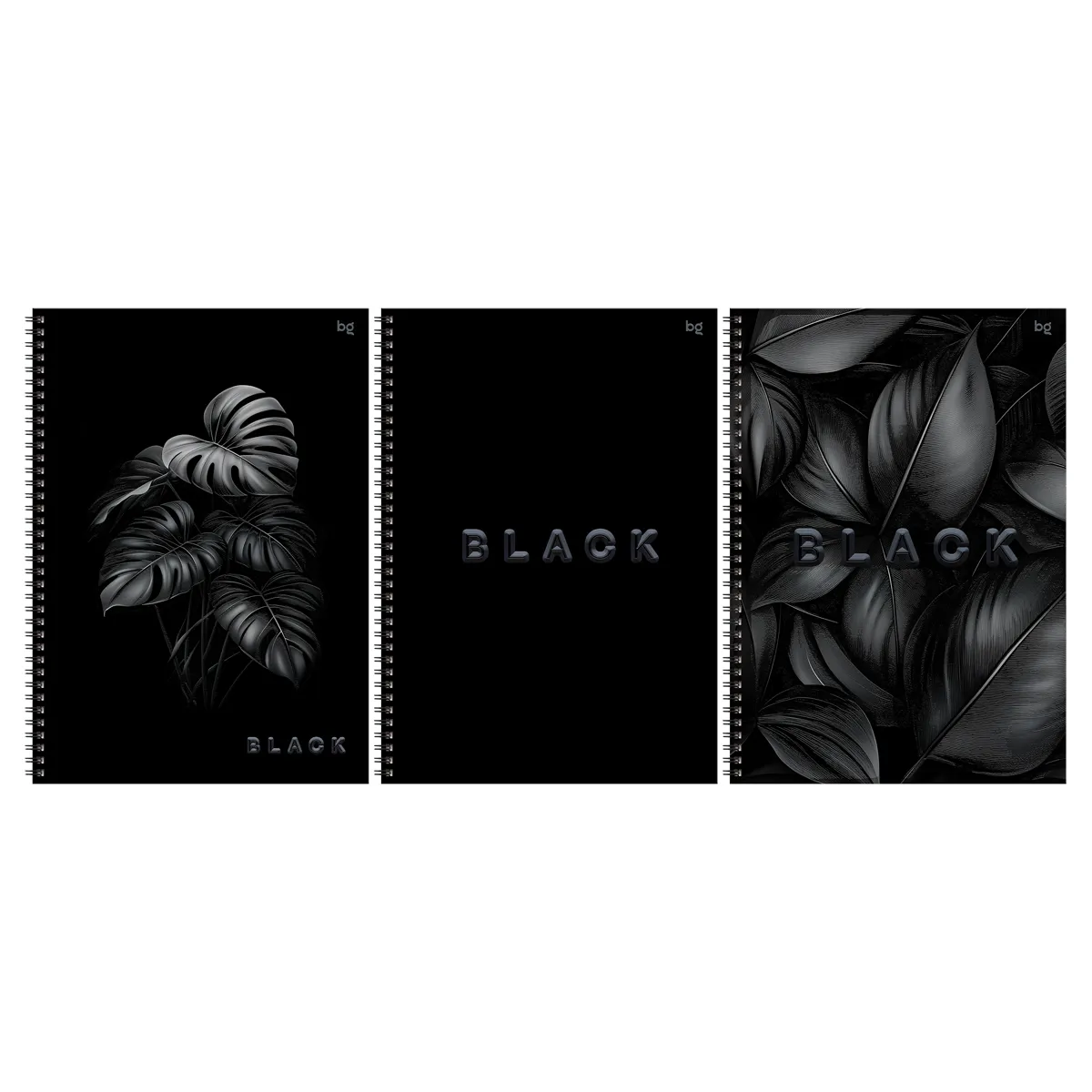 Тетрадь 96л., А4, клетка, на гребне BG "Just black", soft-touch ламинация, выб. лак