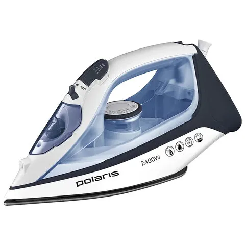Утюг POLARIS PIR 2483K, 2400 Вт, керамика, антинакипь, антикапля, самоочистка, синий,