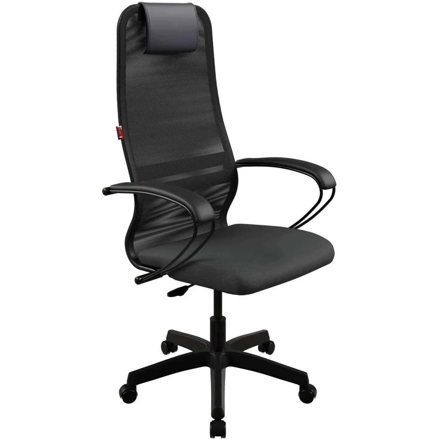 Кресло МТ_EChair 675 TTW сетка/ткань черный пластик