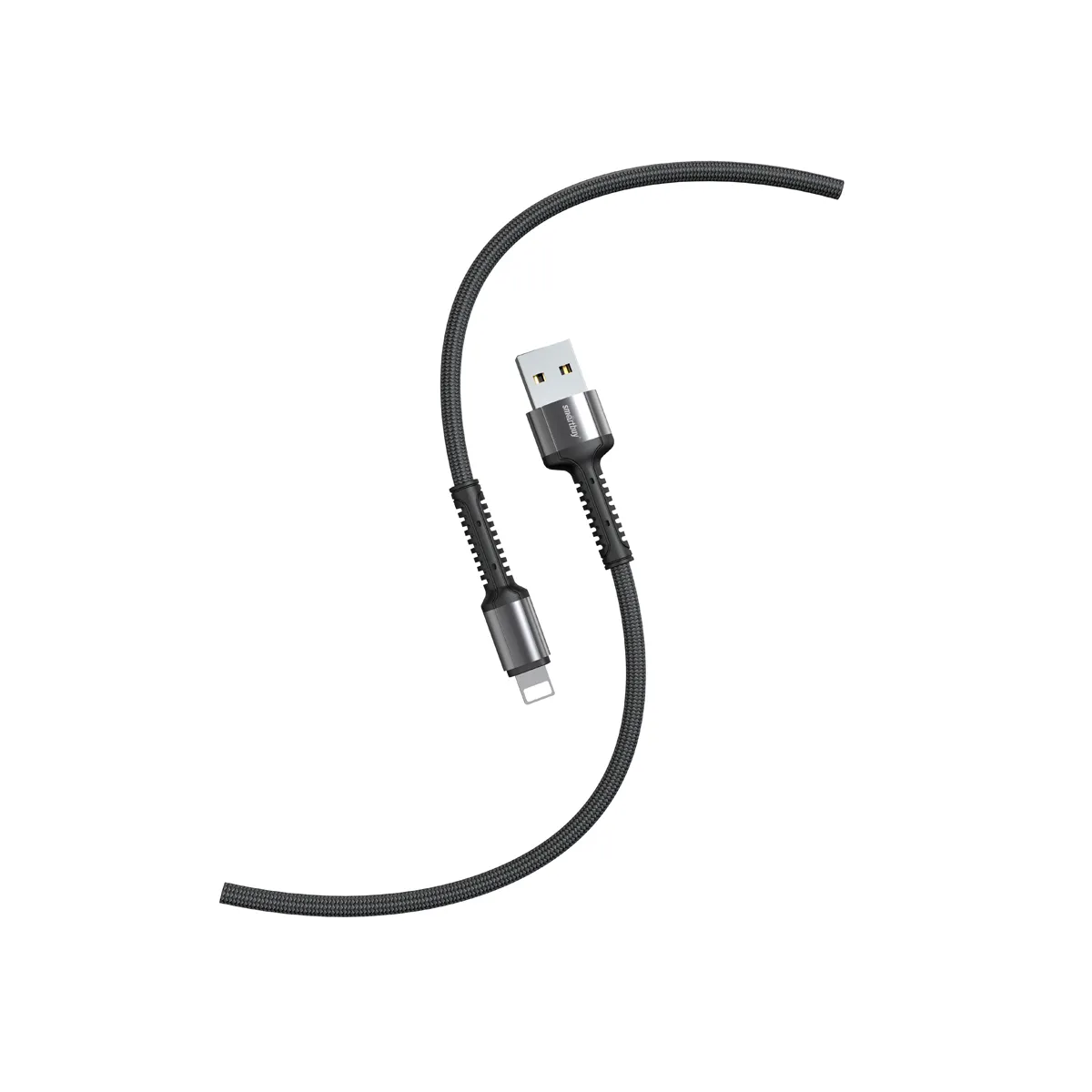 Кабель Smartbuy S26, USB - Lightning, для Apple, 3A output, нейлоновая оплетка, 1м, черный