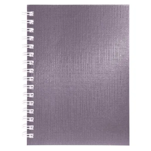 Блокнот МАЛЫЙ ФОРМАТ А6 80л, гребень, бумвинил METALLIC, клетка, HATBER, коричневый,, 80ЗК6бвВ1гр