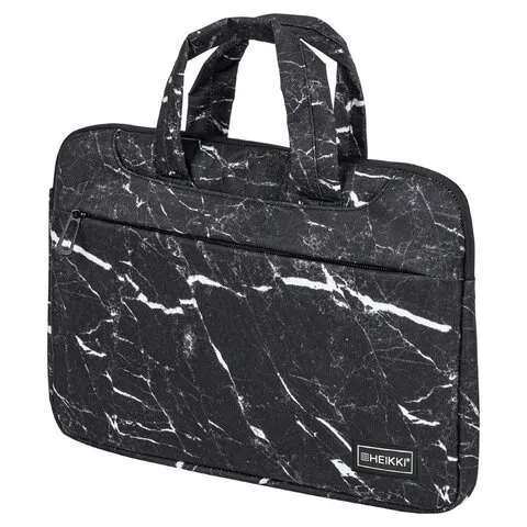 Сумка портфель HEIKKI STYLE (ХЕЙКИ)с отд. для ноутбука 13-14", 3 кармана, черная, 26х36х3 см, 272606