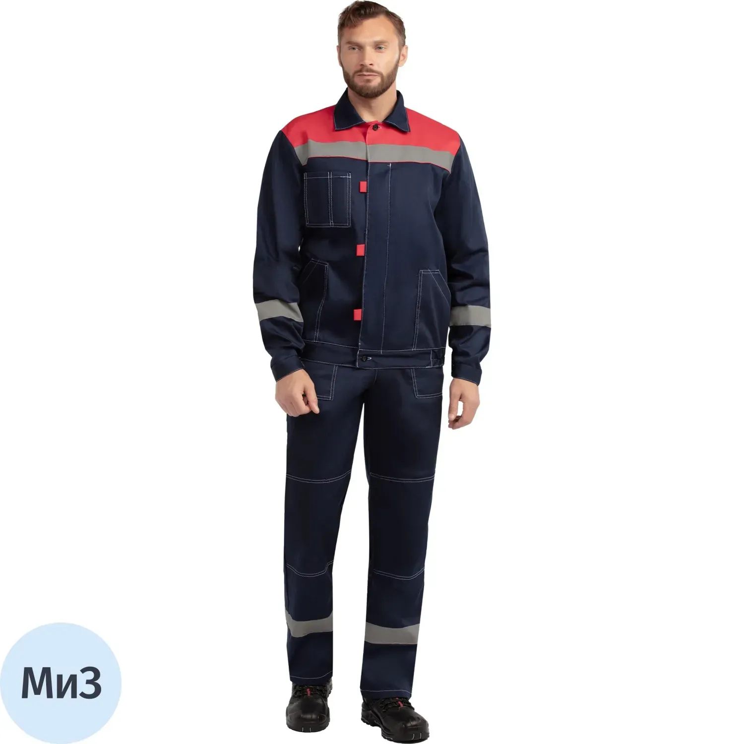 Костюм лет муж (куртка, пк) л20 син/крас 136-140/182-188 (Арсенал-СП)