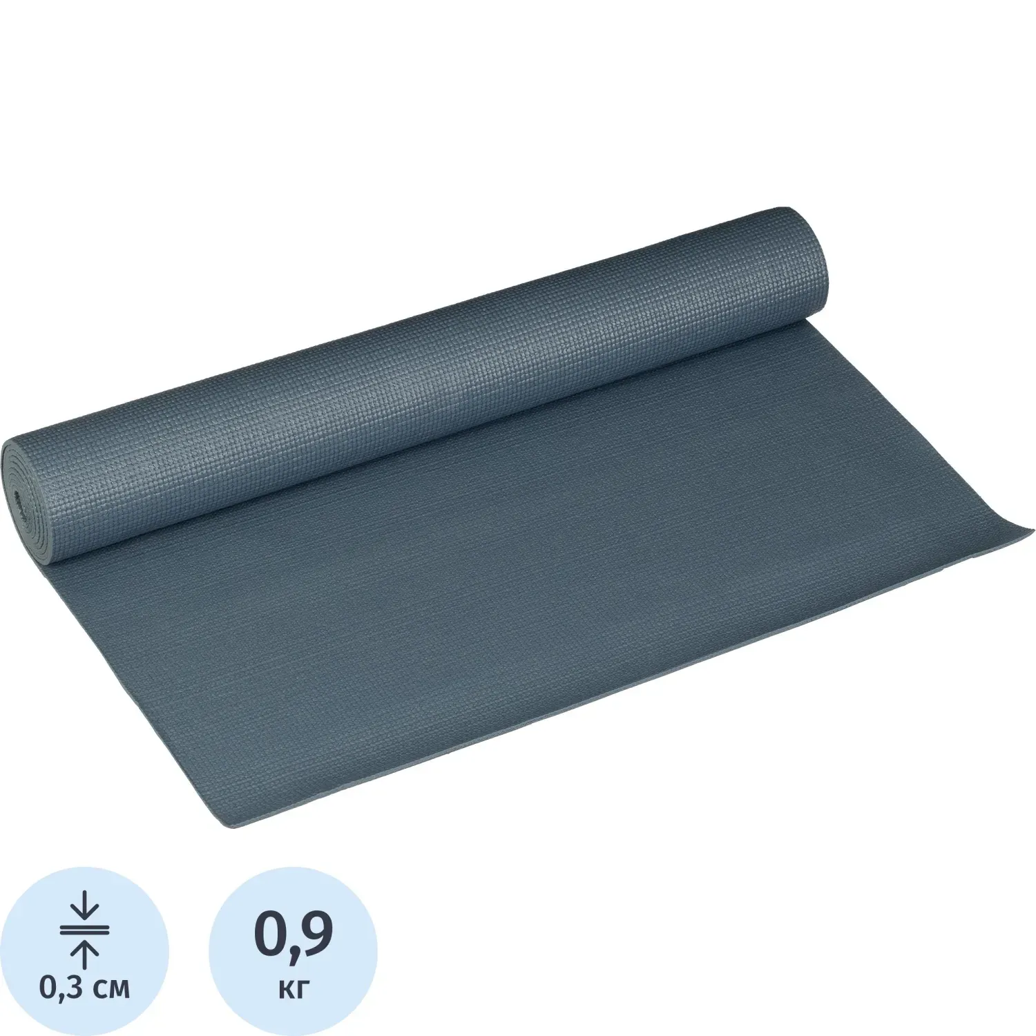 Коврик для фитнеса и йоги  173х61х0,3см, YM01-PVCYO-Blue