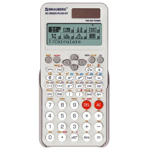 Калькулятор инженерный BRAUBERG SC-991ES-PLUS-GY (164х80 мм), 552 функции, 10+2 разряда, СЕРЫЙ, 272652