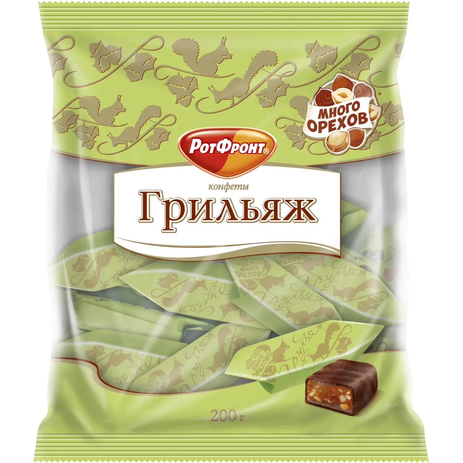 Конфеты шоколадные Грильяж в шоколаде 200г