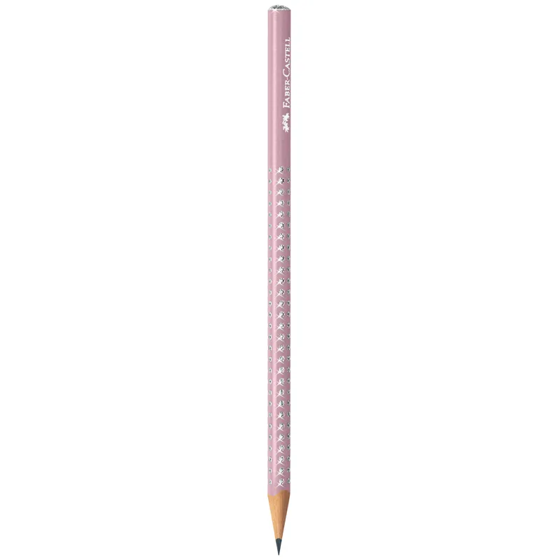 Карандаш ч/г Faber-Castell "Sparkle" В, трехгранный, заточен., дымчато-розовый