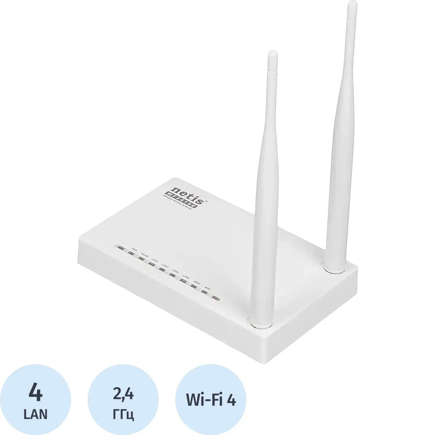 Маршрутизатор Netis WF2419E N300, до 300 Мбит/с, 802.11n, белый