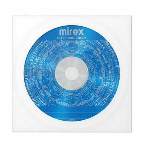 Диск CD-R MIREX, 700 Мб, 48x, бумажный конверт, 1 штука, UL120051A8C