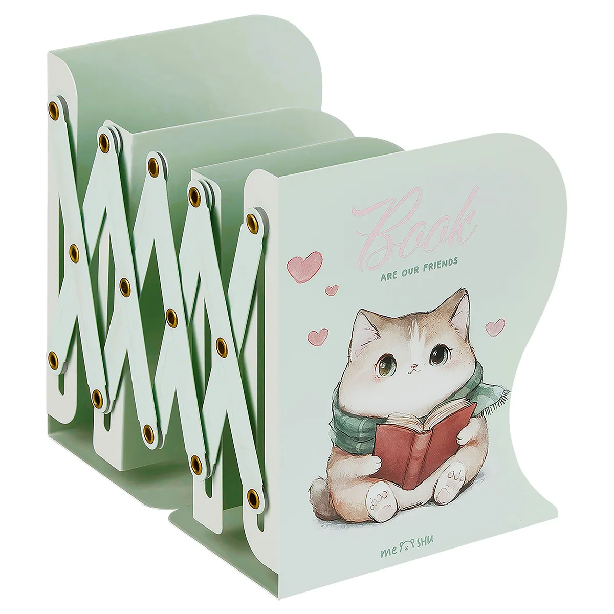 Подставка для книг MESHU "Dear Friend", металлическая, 3 отделения, раздвижная