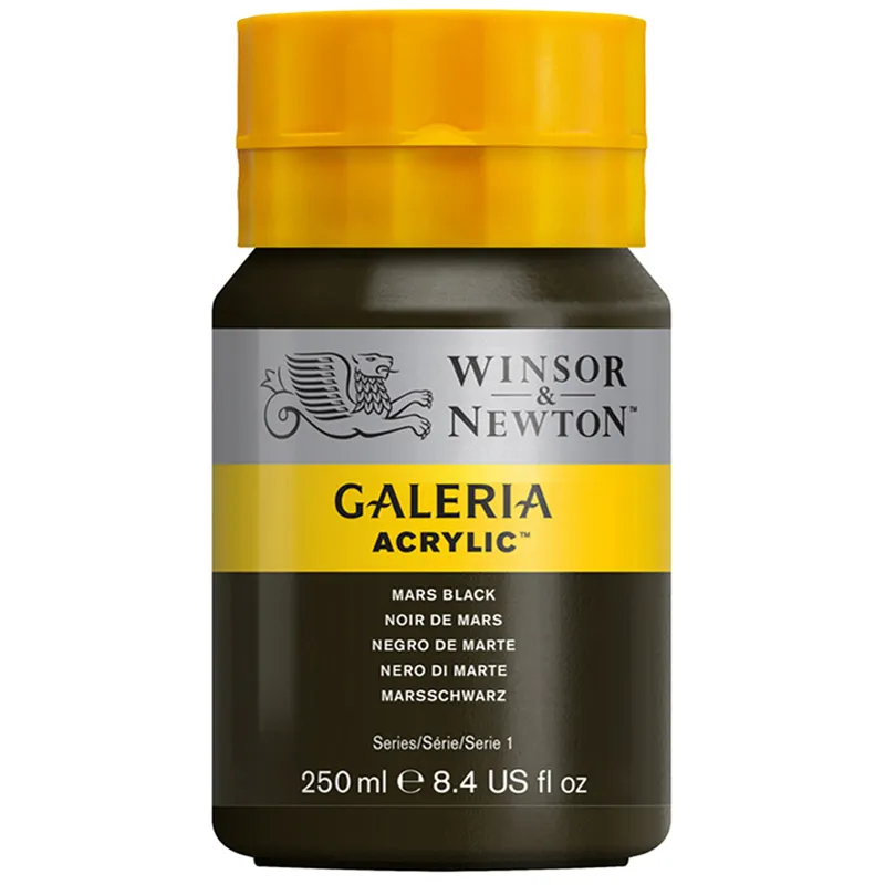 Краска акриловая художественная Winsor&Newton "Galeria", 250мл, туба, черный Марс