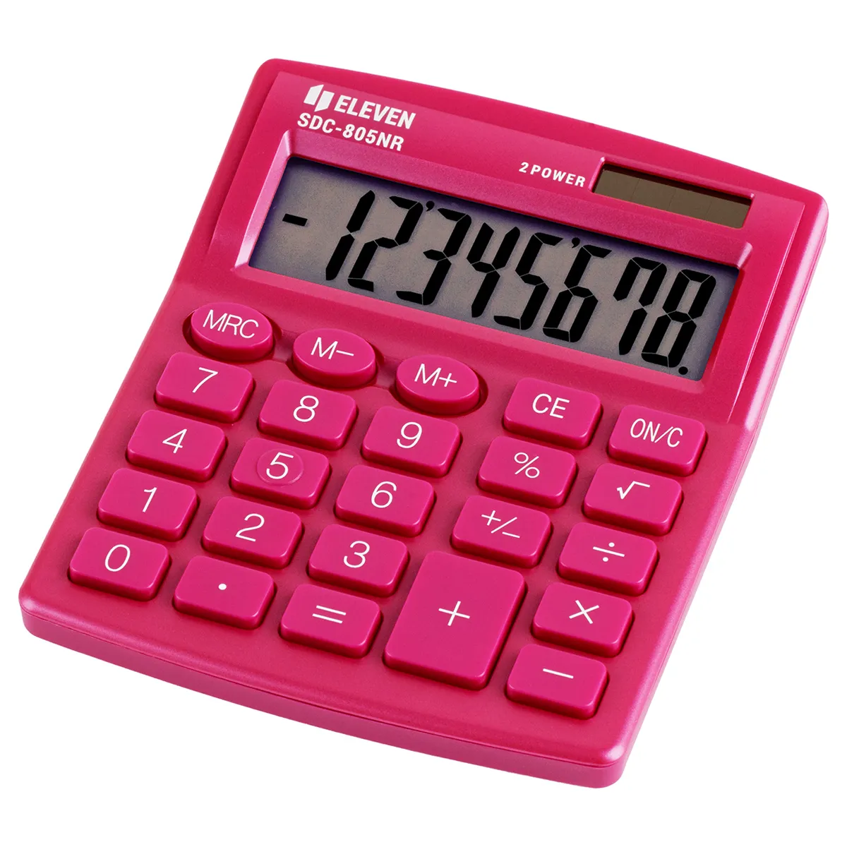 Калькулятор настольный Eleven SDC-805NR-PK, 8 разр., двойное питание, 105*120*21мм, розовый