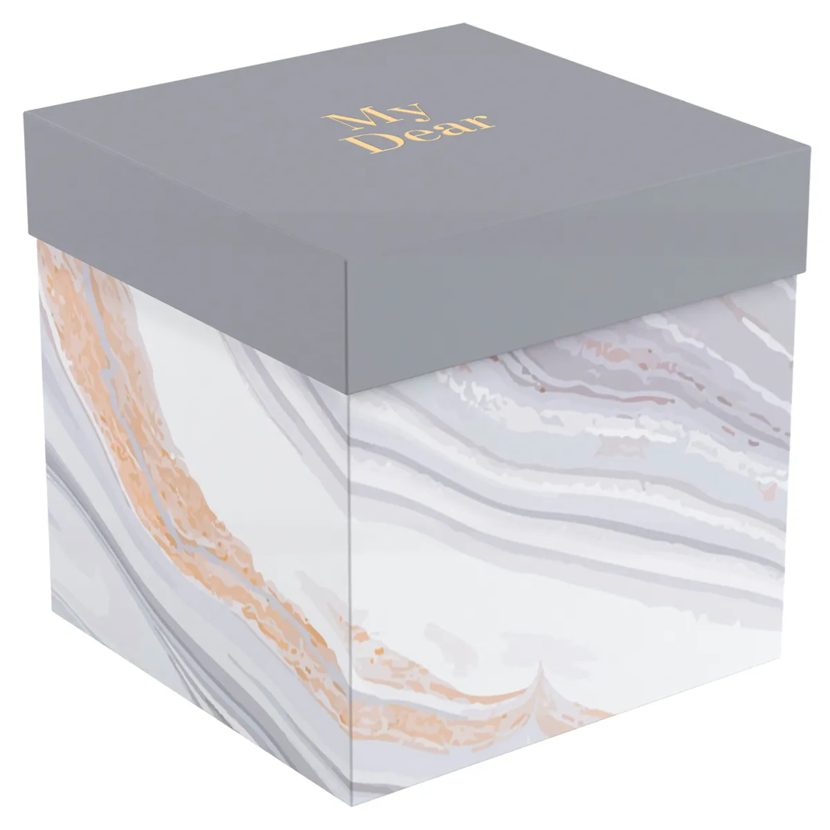 Коробка складная подарочная MESHU "Marble", (20*20*20см), отд фольгой