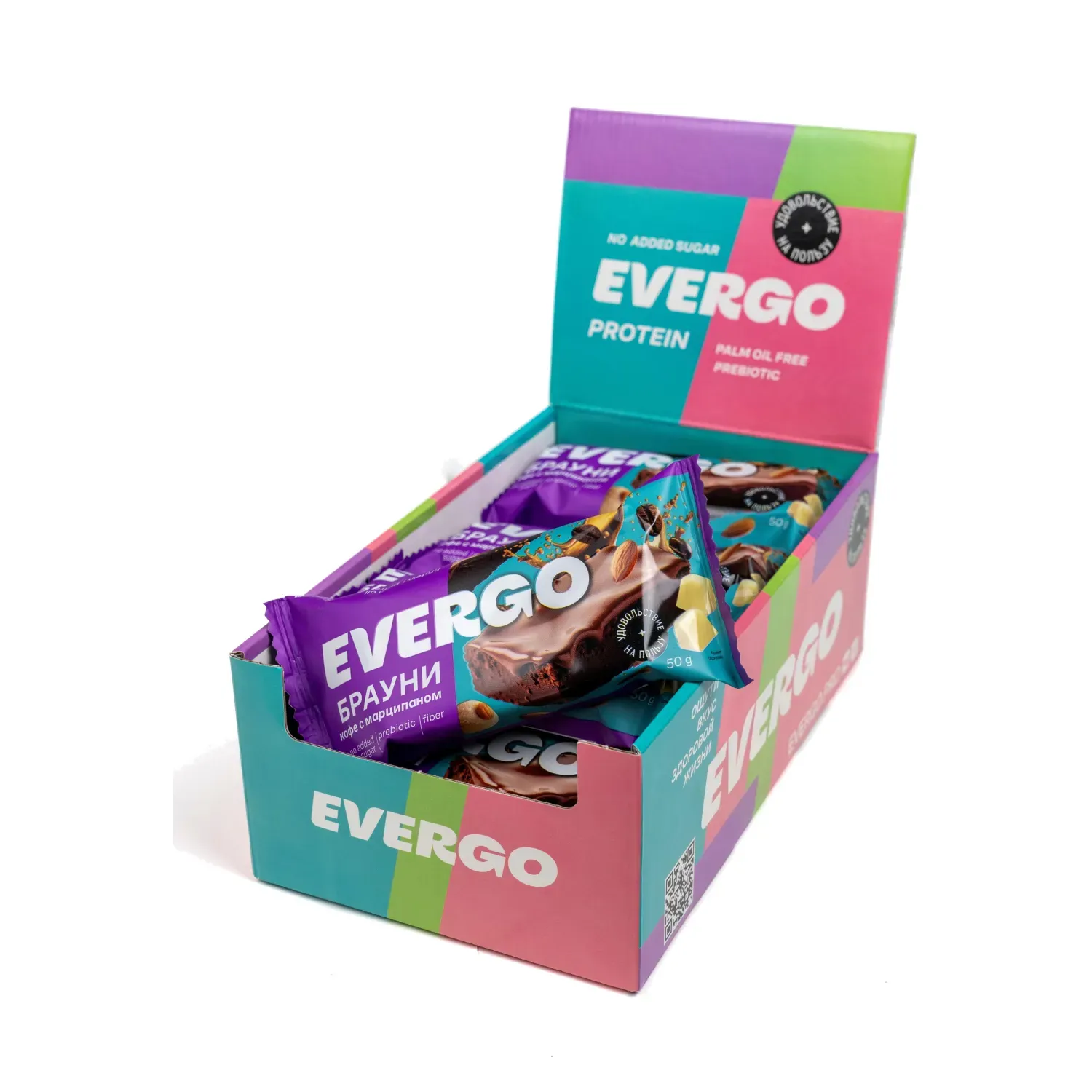 Пирожное протеиновое EVERGO Брауни кофе с марципаном 600г