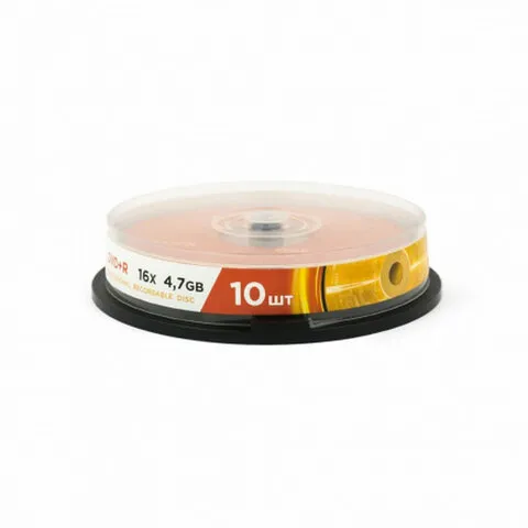 Диски DVD+R (плюс) MIREX, 4,7 Гб, 16x, Cake Box (упаковка на шпиле), КОМПЛЕКТ 10 шт., UL130013A1L