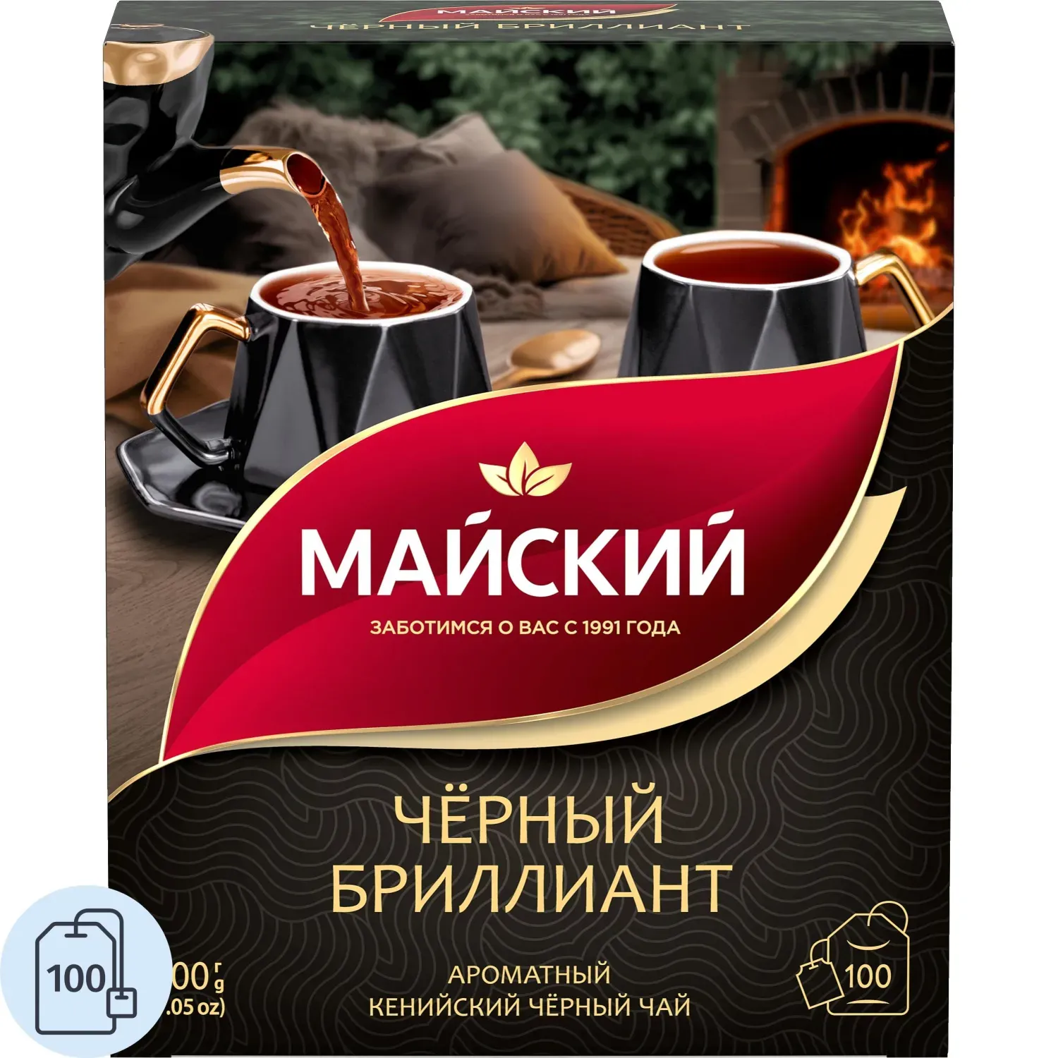 Чай Майский Черный Бриллиант, черный, 100пакx2г