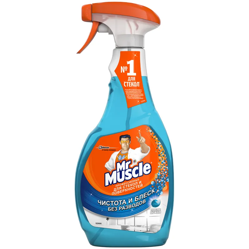 Средство для мытья стекол и др. поверхностей Mr. Muscle "После дождя" с изопроп.спиртом, 500мл, с курком