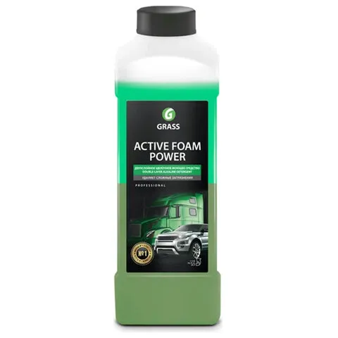 Автошампунь c активной пеной 1 л, GRASS ACTIVE FOAM POWER для сложных загрязнений, концентрат, 113140