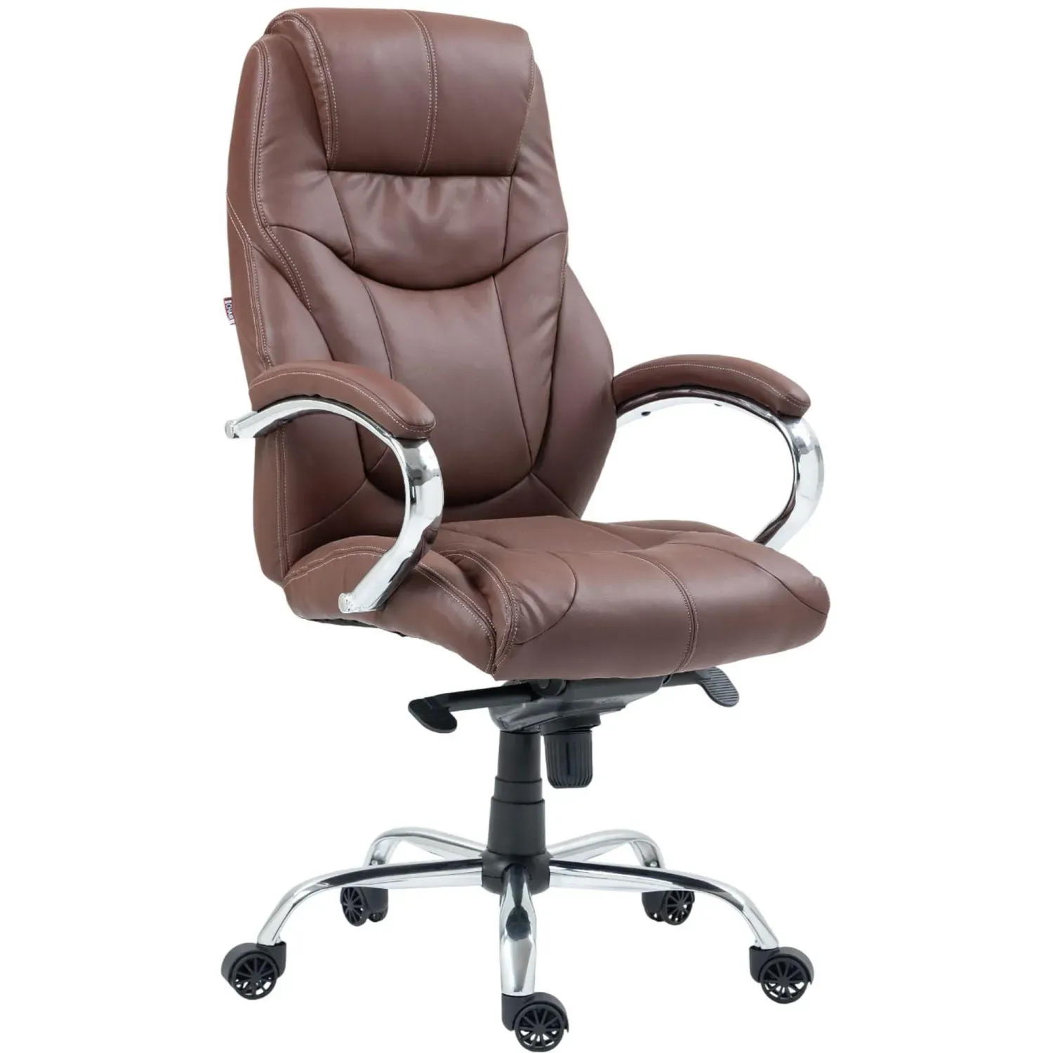 Кресло BN_Dp_Руководителя EChair-535 MPU к/з коричневый, хром
