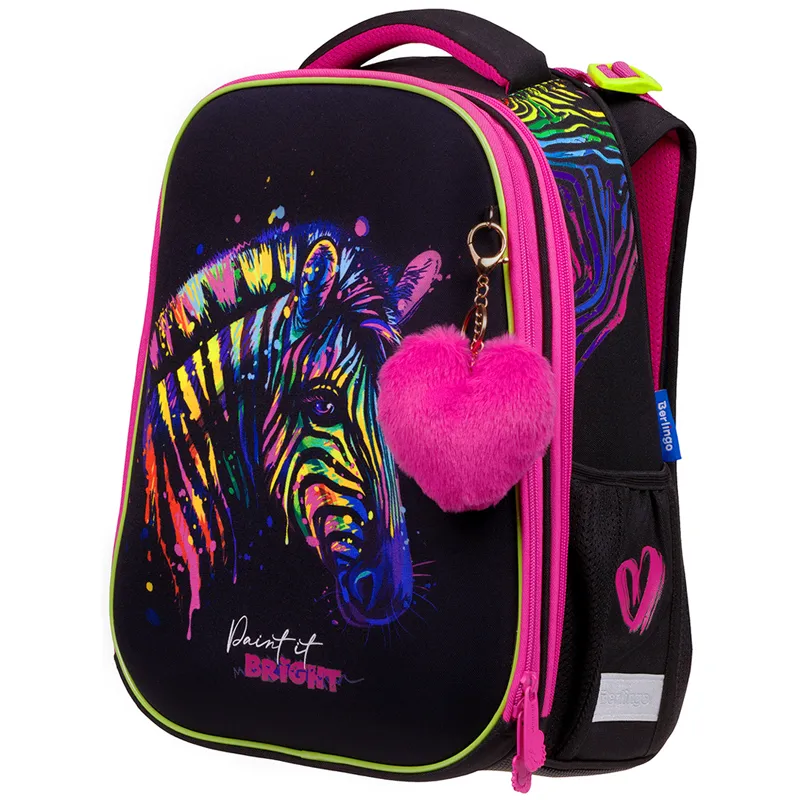 Ранец Berlingo Expert "Neon Zebra" 37*28*16см, 2 отделения, 2 кармана, анатомическая спинка