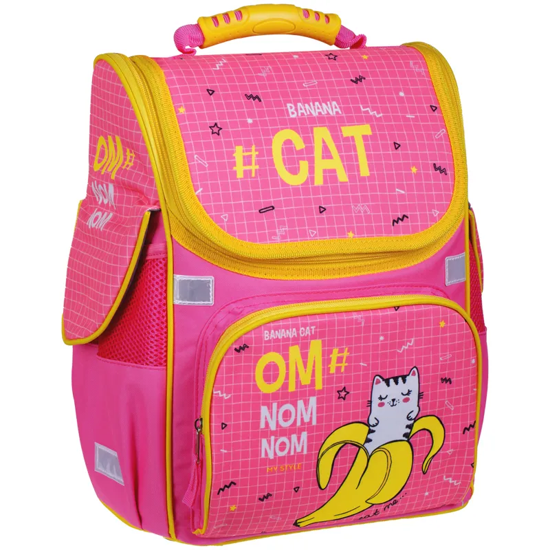 Ранец ArtSpace Junior "Banana Cat" розовый 37*28*21см, 1 отделение, 3 кармана, анатомическая спинка
