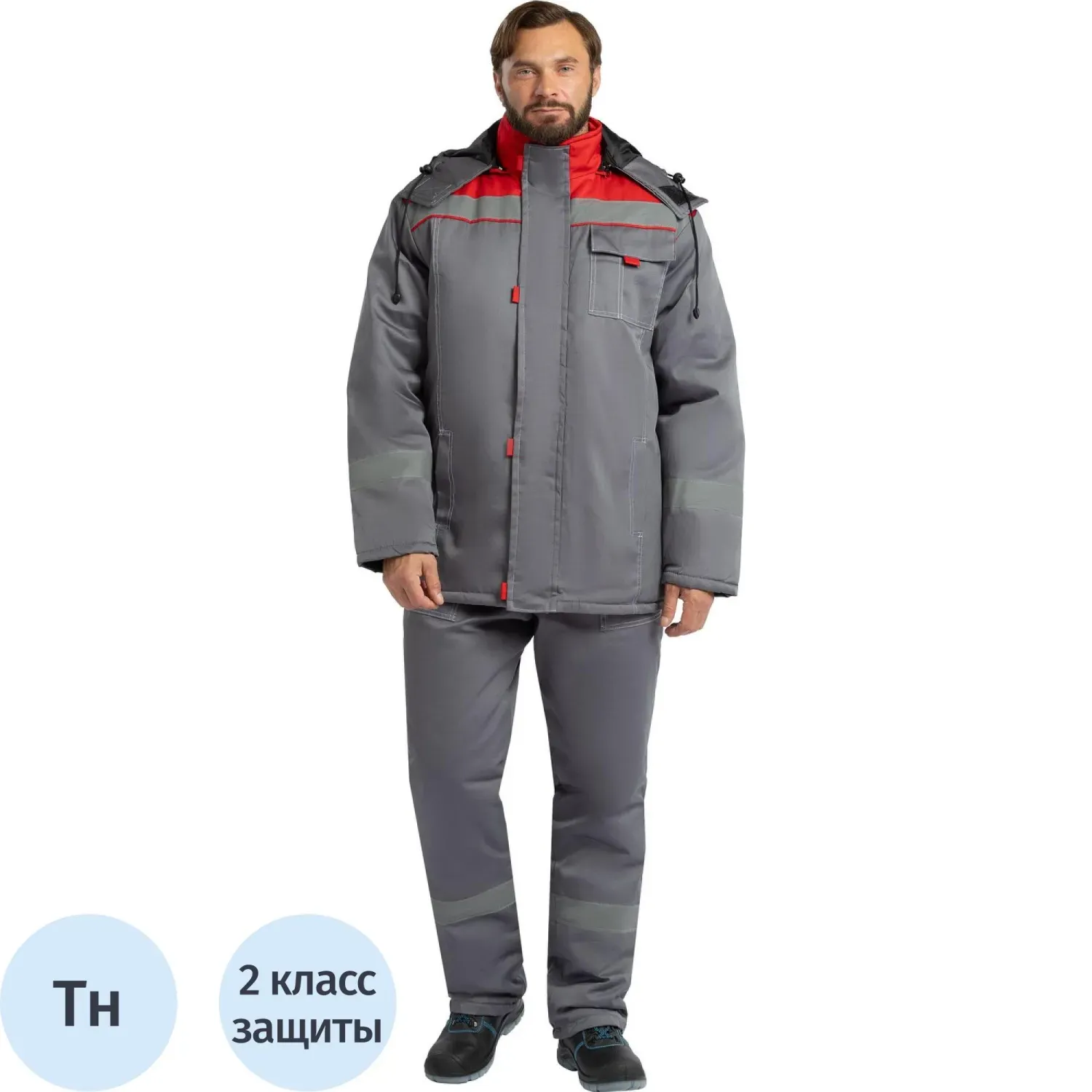 Костюм зим муж (куртка,пк) з31 сер/крас 88-92/182-188 (Арсенал-СП)