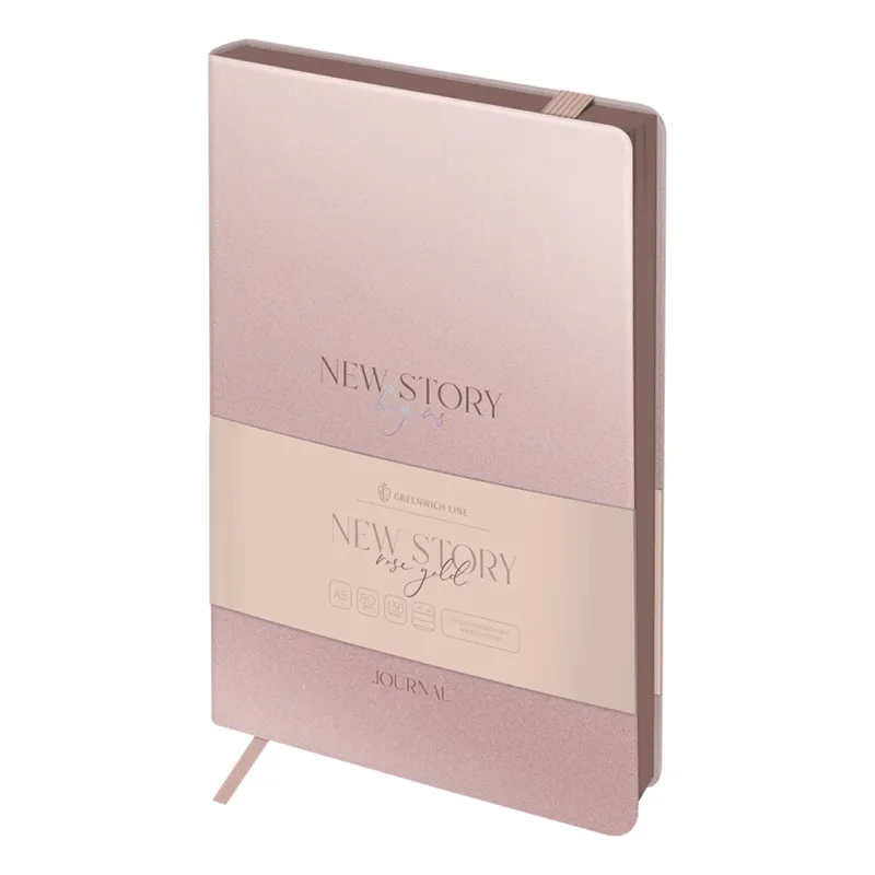 Ежедневник недатированный А5, 136л., кожзам, Greenwich Line "New Story. Rose gold", тон. блок