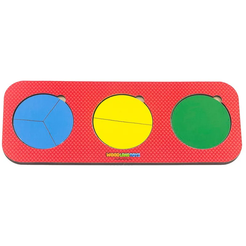 Игра-головоломка Woodlandtoys "Дроби. Б. П. Никитина. 1-й уровень", 3 круга