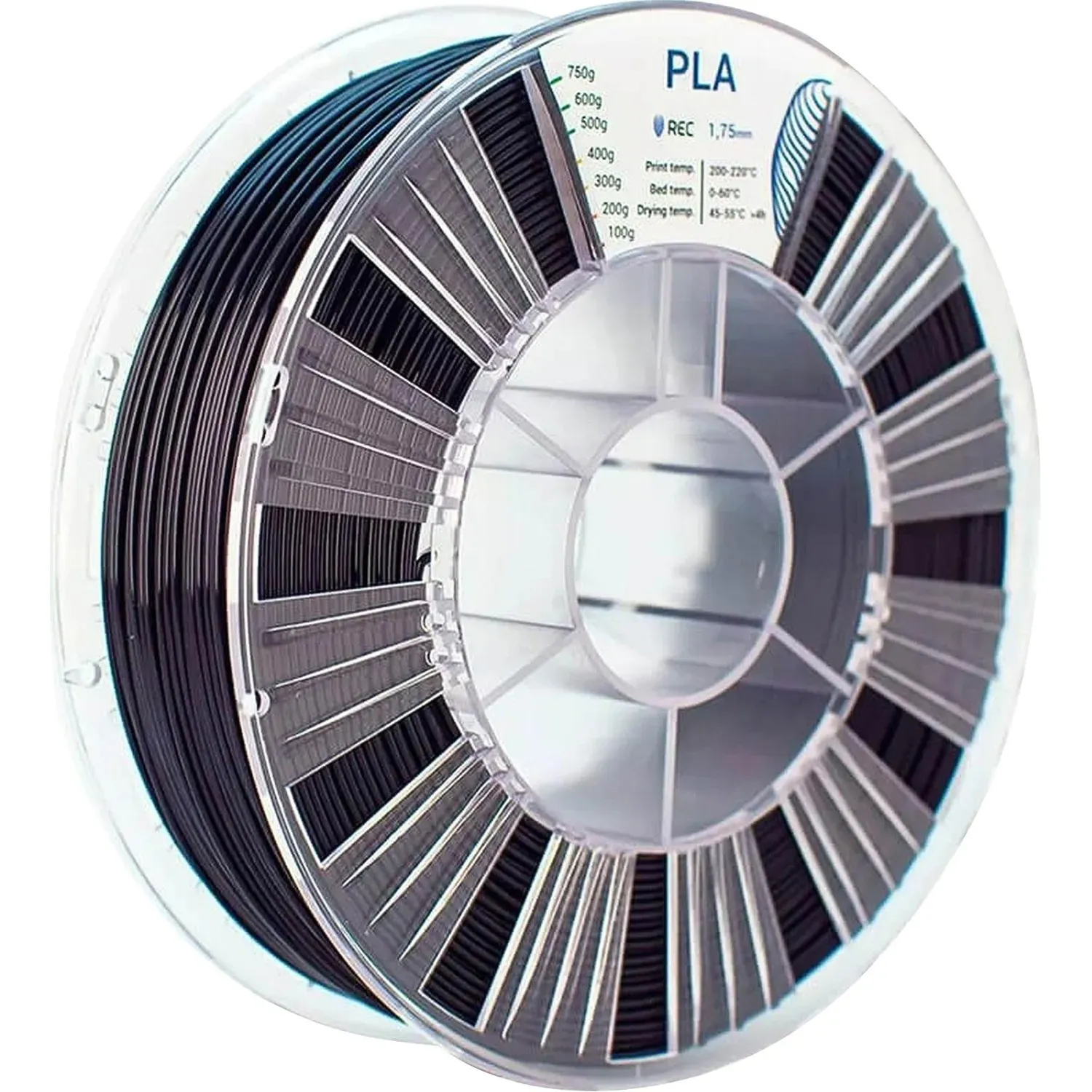 Пластик PLA REC 1.75мм черный