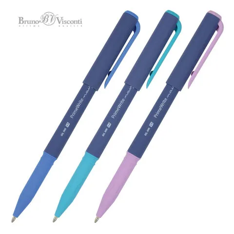 Ручка шариковая масляная BRUNO VISCONTI PrimeWrite, СИНЯЯ, Navy, ассорти, линия 0,4 мм, 20-0295/03