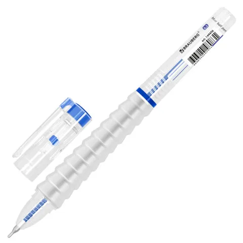 Ручка шариковая С УДЛИНЕННЫМ ГРИПОМ BRAUBERG "MAXI LONG", СИНЯЯ, игольчатый узел 0,5 мм, линия письма 0,35 мм, 144456