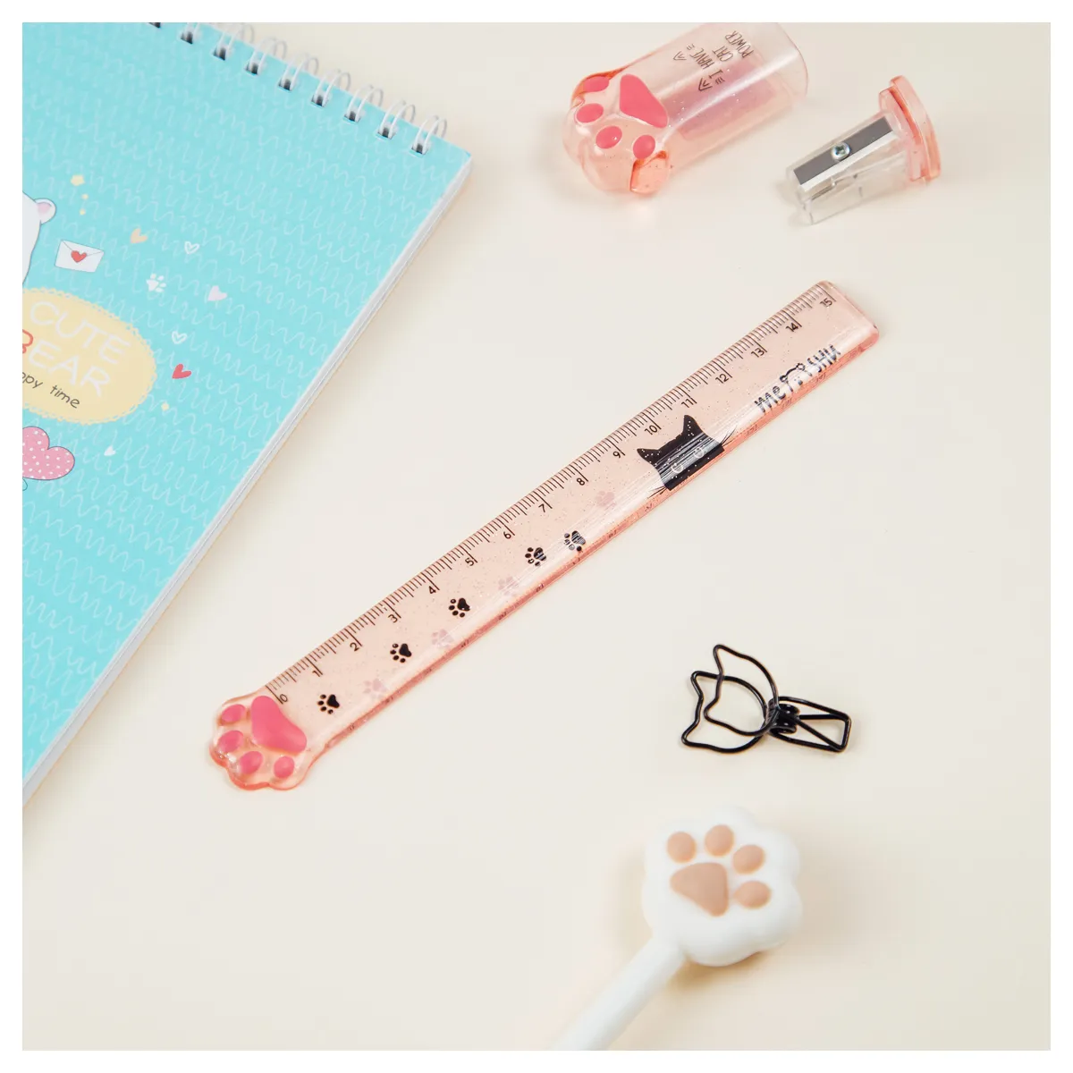Линейка 15см MESHU "Paw", европодвес
