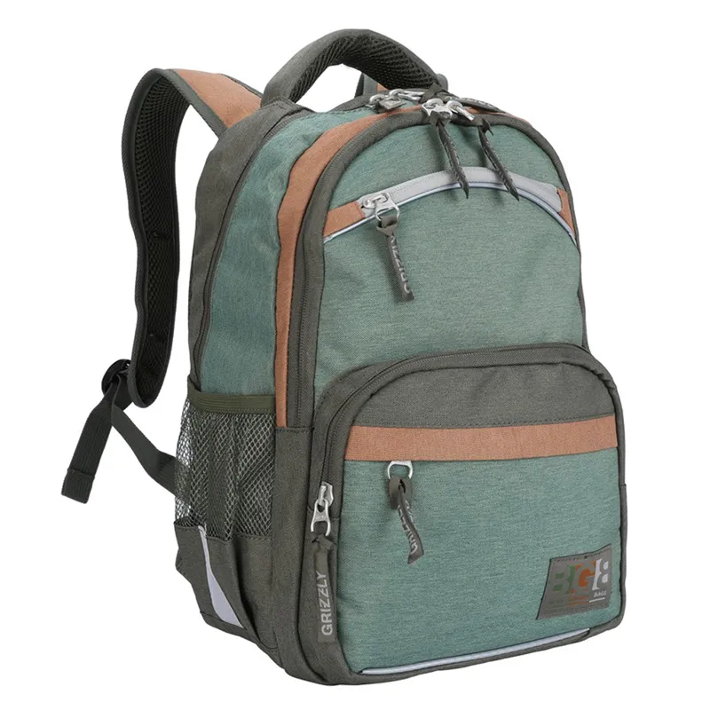 Рюкзак Grizzly, 28*39*19см, 2 отделения, 5 карманов, анатомическая спинка, хаки