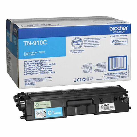 Картридж лазерный BROTHER (TN910C) HL-L9310CDW/MFC-L9570CDW, голубой, оригинальный, ресурс 9000 стр.