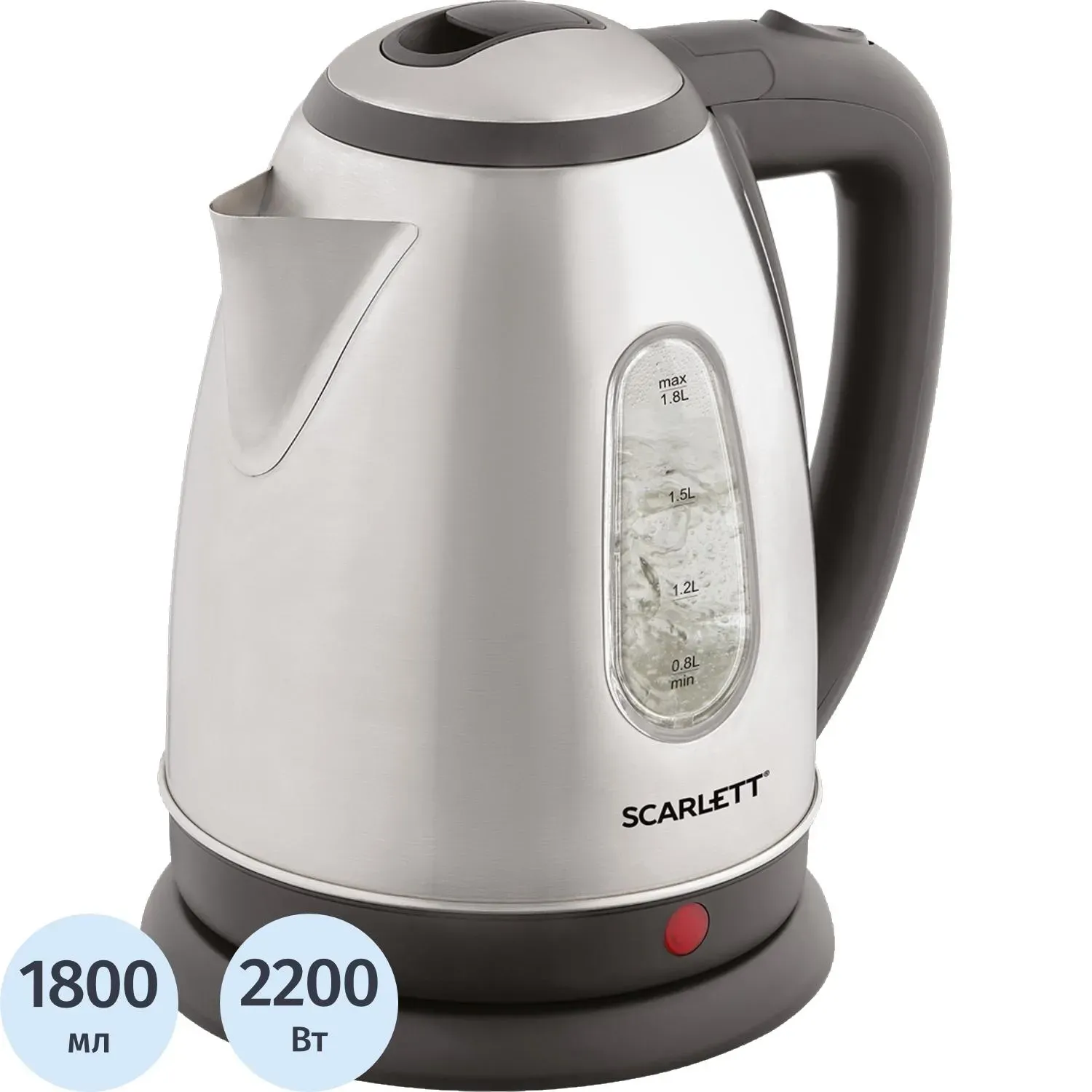 Чайник SCARLETT SC-EK21S88, сталь, 2200Вт, 1.8л