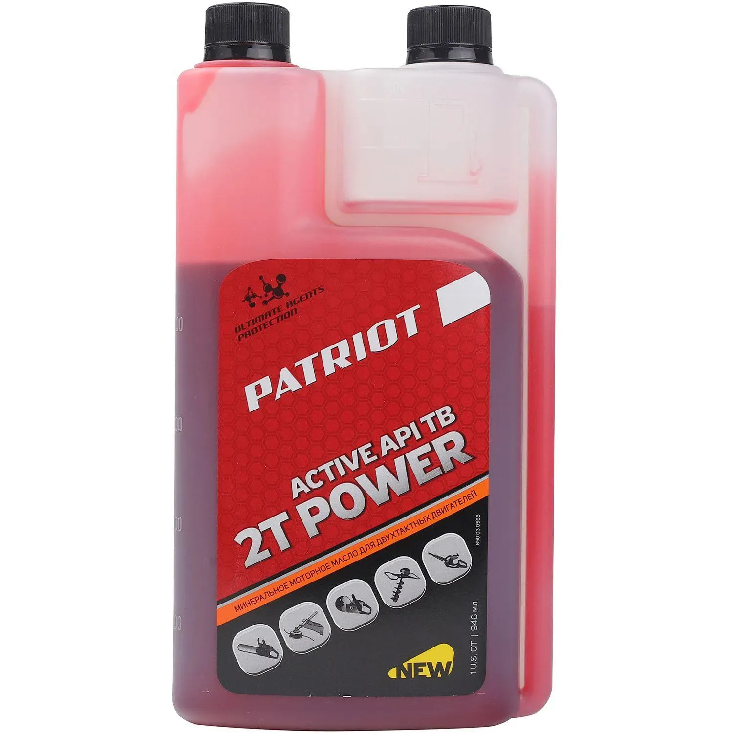 Масло минеральное PATRIOT POWER ACTIVE минер. 2Т с дозат 0.946л 850030568