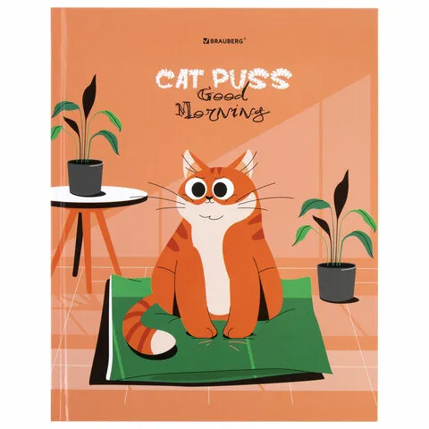 Дневник 1-11 класс 40 л., твердый, BRAUBERG, глянцевая ламинация, "Cute cat", 106852
