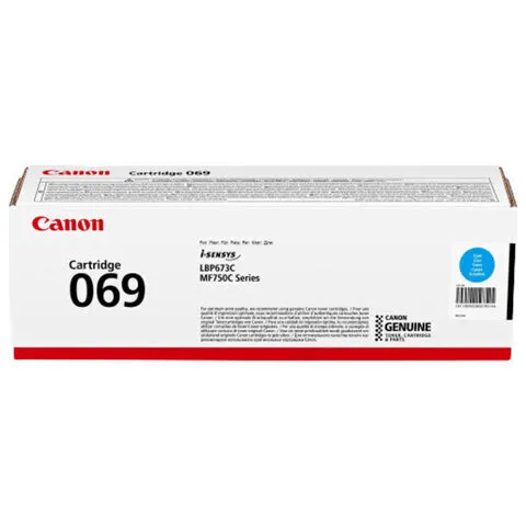 Картридж лазерный CANON (069C) i-SENSYS MF752Cdw/MF754Cdw, голубой, ресурс 1900 стр., ОРИГИНАЛЬНЫЙ, 5093C002