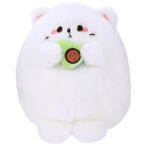 Игрушка мягкая "Котик с авокадо", 20 см, цвет белый, WOOZOO (ВУЗУ), 666781