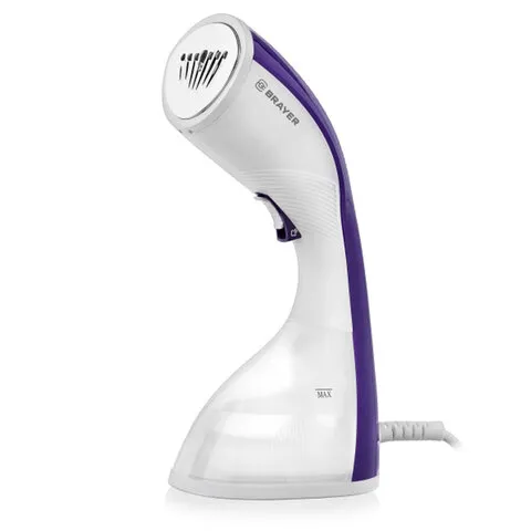 Отпариватель ручной BRAYER BR4120, 1400 Вт, 25 г/мин, резервуар 0,22 л, 1 режим, белый/фиолетовый