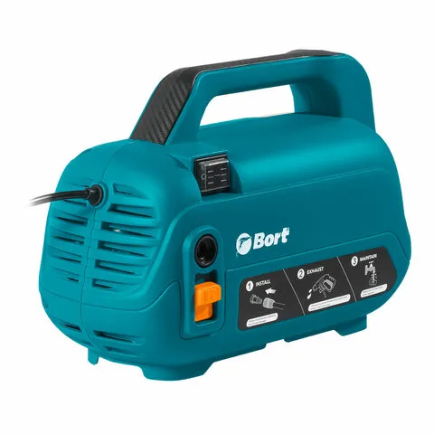 Минимойка BORT BHR-1600-COMPACT, мощность 1,6 кВт, давление 120 бар, шланг 5м, 93415742