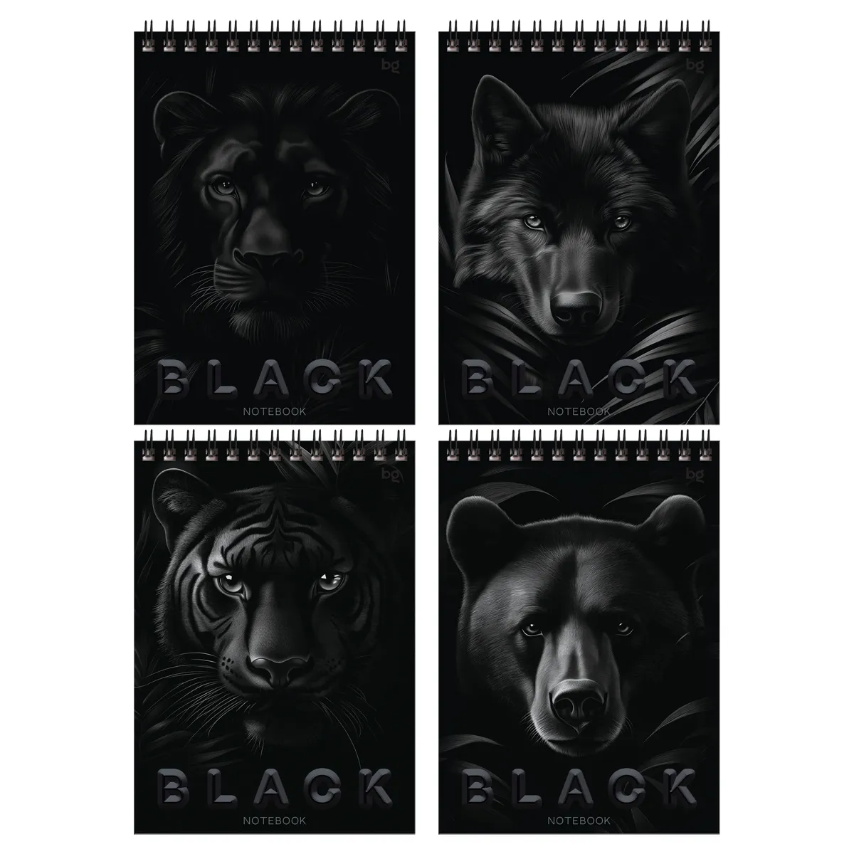 Блокнот А5 40л. на гребне BG "Just black"